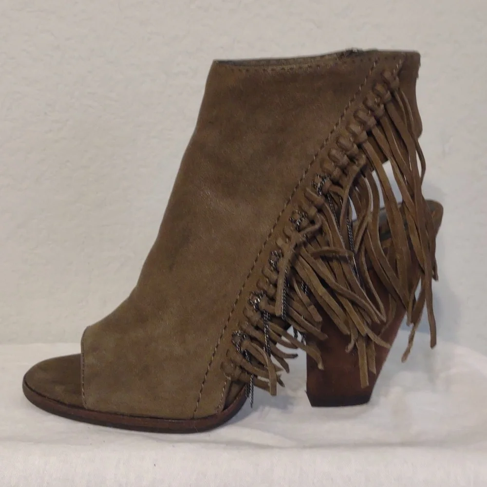 Dolce Vita Noralee Ankle Boots in Olive Nubuck. Size 7.5 EUC - Picture 13 of 15